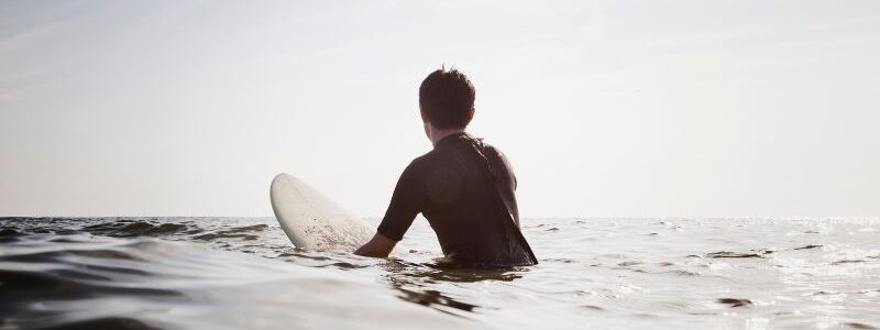 Surfer waiting for wave